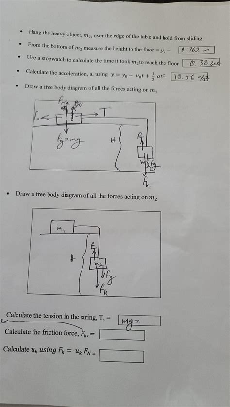 Solved I Am Not Sure How To Calculate Friction Force And