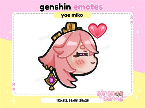 Genshin Impact Yae Miko Heart Emotes For Twitch Discord And Youtube