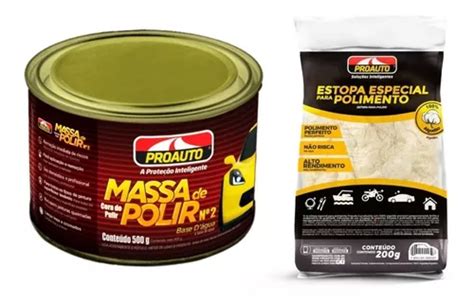 Super Kit Massa De Polir N2 Estopa Para Polimento Proauto MercadoLivre