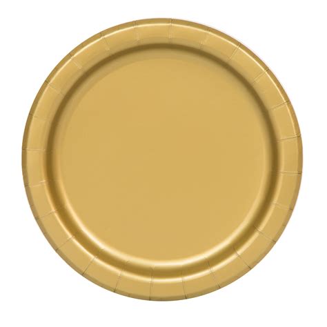 Way To Celebrate Paper Dessert Plates Gold 7in 24ct Walmart