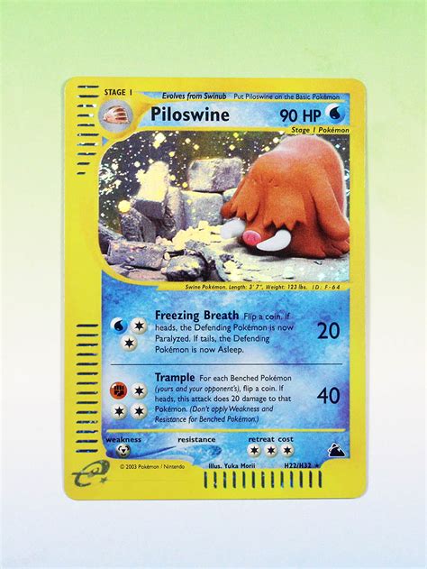 Pokemon proxy cards first edition foil E-card Piloswine (Skyridge (SK ...