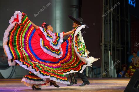 Traditional Mexican Dancer Red Dress Spreading – Stock Editorial Photo ...