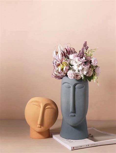 Ceramic Face Vase Handmade Ceramic Vase Minimalist Decor Etsy