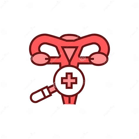 Female Reproductive System Medical Checkup Icon Gynecology Examination Illustration Stock