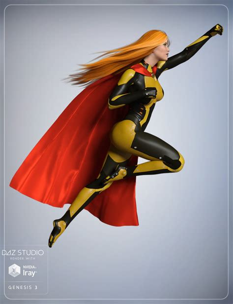 Super Cloak And Superhero Poses For Genesis 3 Females Daz 3d