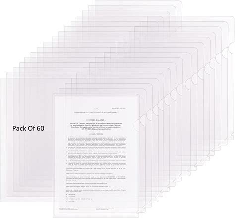 Shining Zon L Folder File A4 Size Durable Transparent Clear Documents