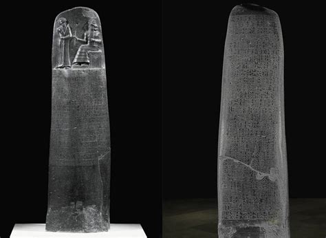 The Stele of King Hammurabi listening to the judgments of his god ...