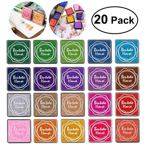 20pcs Multi colored Giant Ink Pads Stamp Pads for DIY Craft ...