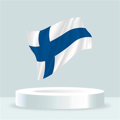 Bandera de finlandia representación 3d de la bandera que se muestra en