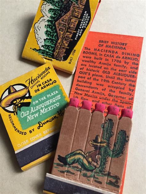 Vintage Matchbook La Hacienda Illustrated Cactus Etsy Matchbook