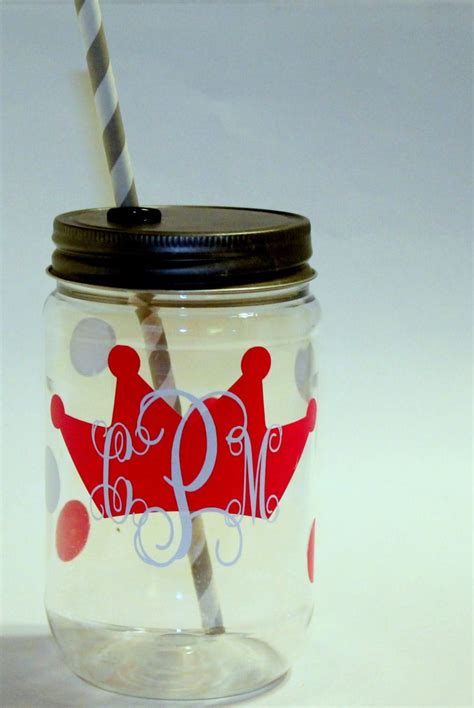 Personalized Plastic Mason Jar Cups 16oz by RememberedOnceMore