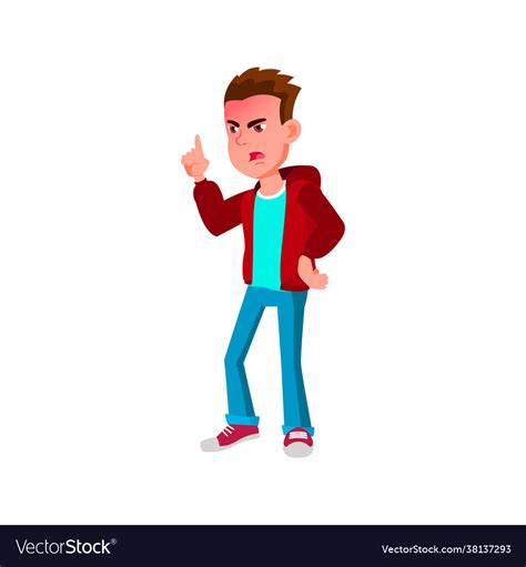 Embittered Boy Anger Shouting On Friend Cartoon Vector Image