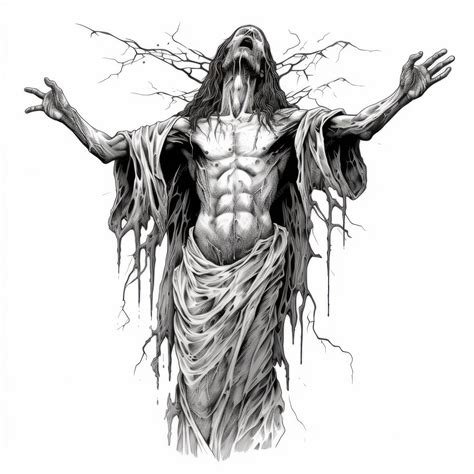 Premium Ai Image Gospel Full Body Deathcore Tshirt Vector Graphic