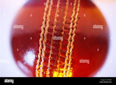 close up of cricket ball seam on white background Stock Photo - Alamy