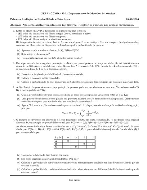 Prova 2016 questões e respostas UFRJ CCMN IM Departamento de