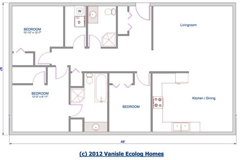 Good Open Concept 3 Bedroom House Floor Plan Design 3D Most Valued ...