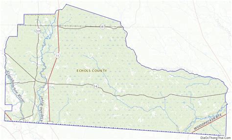 Map of Echols County, Georgia - Thong Thai Real