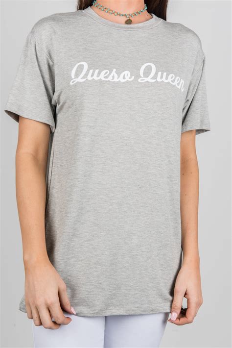 Buddy Love Queso Queen Tee Heather Gray The Mint Julep Boutique