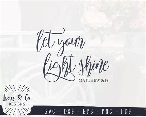 Svg Files Let Your Light Shine Svg Christian Svg Matthew Etsy