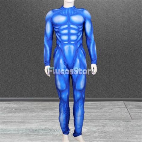 Mono De Traje Musculoso Azul Disfraz De Cosplay Para Hombres Mono