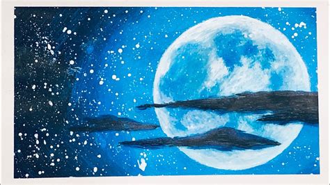 8 Easy Full Moon Painting With Acrylics YouTube