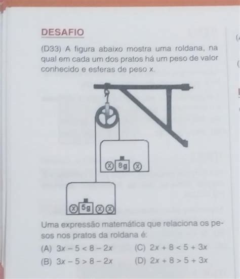 A Figura Abaixo Mostra Uma Roldana Na Qual Em Cada Um Dos Pratos H Um