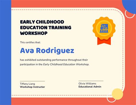 Playful Education Training Workshop Certificate Template Venngage