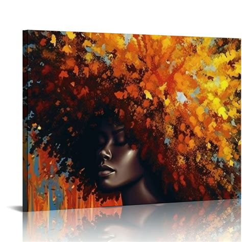 Aristuring Premium Canvas Wall Art African American Abstract Art Modern Decorative Artwork Black