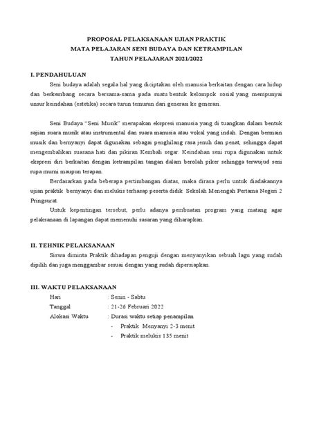 Proposal Ujian Praktik Sbk Pdf