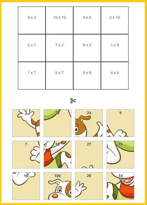 Free Multiplication Games Printable | PDF