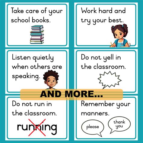 Classroom Rules A5 Wall Cards X12 • Teacha