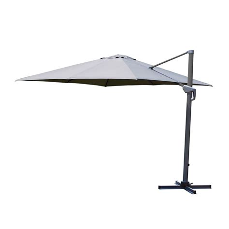 Hampton Bay 10 Ft Square Offset Patio Umbrella In Grey The Home Depot Canada