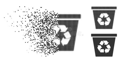 Icono De Semitono Punteado Polvo De La Papelera De Reciclaje
