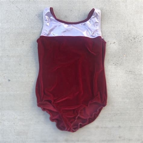 Gymnastics Dance Burgundy And Pink Leotard Adult Small Gem