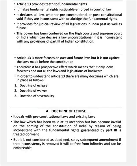 Article 13 Of Indian Constitution Notes Available Here Llb Studocu