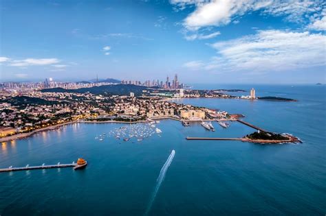 Premium Photo Aerial Photography Of Qingdao Coastline Bay Area