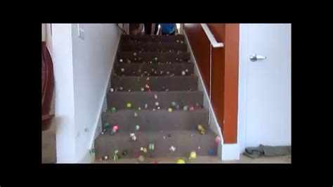 406 Bouncy Balls Down 4 Sets Of Stairs Youtube