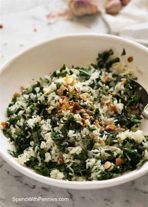 Garlic Butter Kale Rice Spend With Pennies