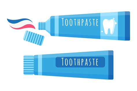 Vector Cartoon Illustration Of Toothpaste For Oral Care Isolated On