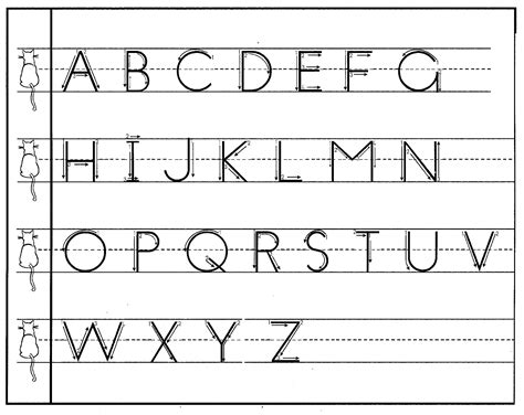 Tracing Letters With Directional Arrows Font Tracinglettersworksheets