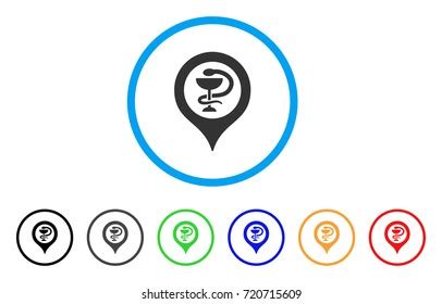 Hospital Map Marker Rounded Icon Style Stock Vector Royalty Free