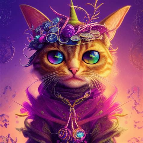 Cute Witch Cat Fractal Graphic Creative Fabrica