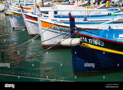 Cassis France May 8 2011 Traditional Boats Inside The Harbor Of Cassis France Cassis Is A