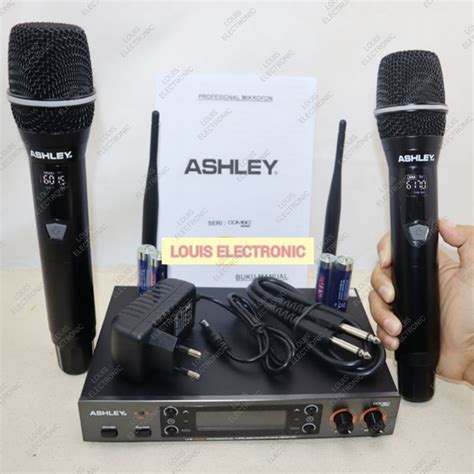 Jual Mic Microphone Wireless ASHLEY COMBO 2 Mic Handheld Mikrofon