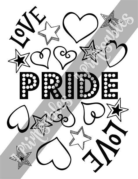 PRIDE Printable Coloring Page | Etsy