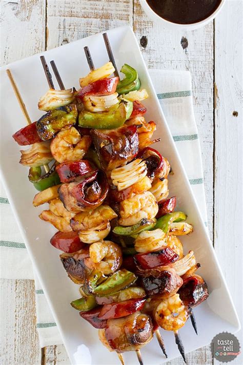 Grilled Shrimp And Sausage Kabobs Taste And Tell