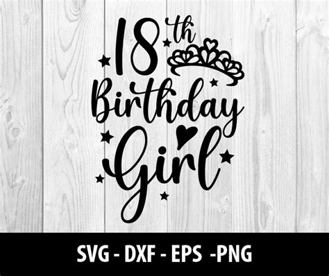 18th Birthday Girl Svg 18th Birthday Girl Dxf Tiara Crown Etsy Australia