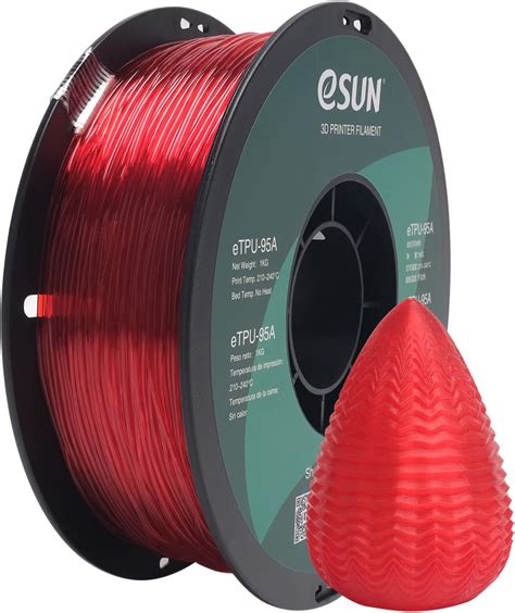 ESUN Filamento TPU 95A 1 75mm Flexible Impresora 3D Filamento TPU