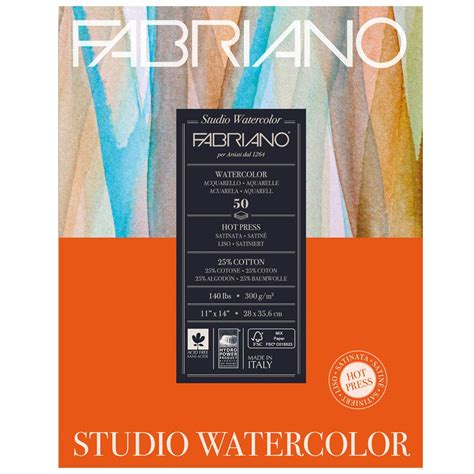 Fabriano Studio Watercolor Paper Lb Hot Press Sheet Pad X