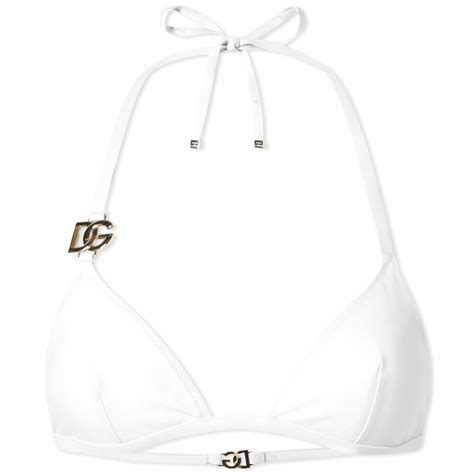 Dolce Gabbana Women S Tanga Logo Bikini In Bianco Ottico Dolce Gabbana